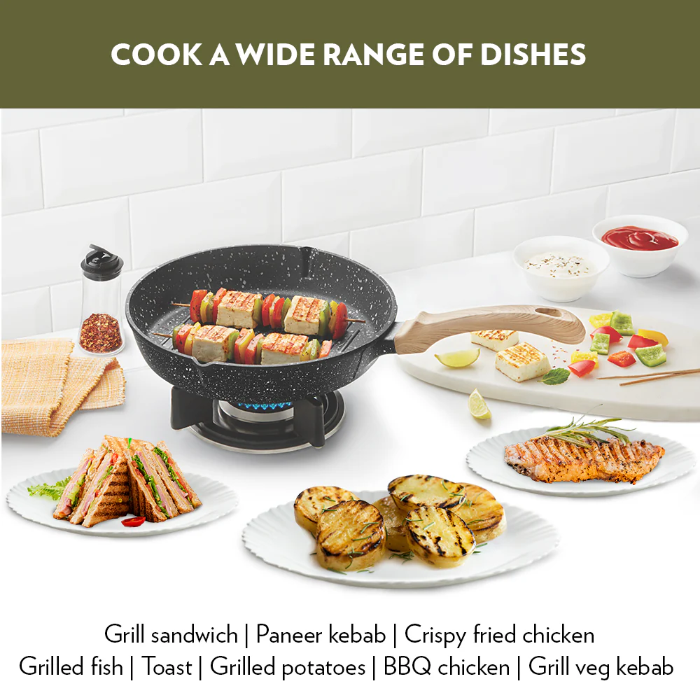 Vajra Nonstick Round Grill Fry Pan - Image 7