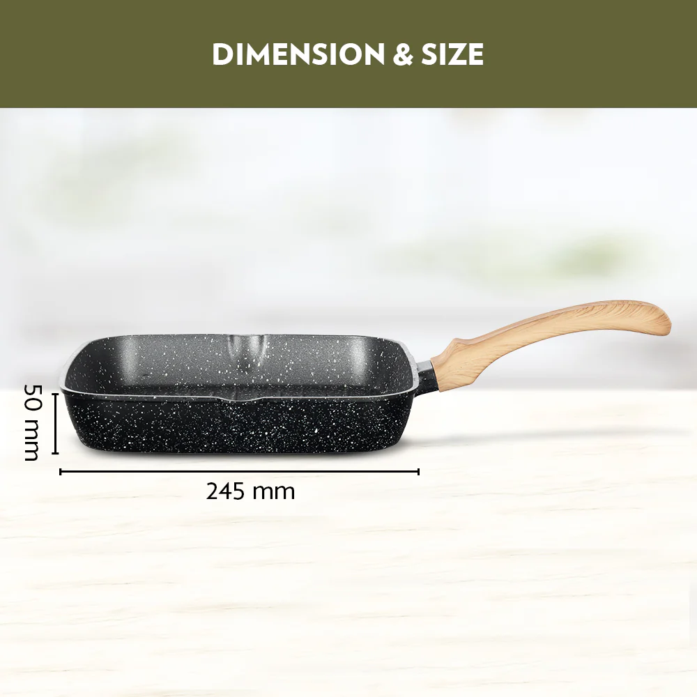 Vajra Nonstick Square Grill Fry Pan - Image 3