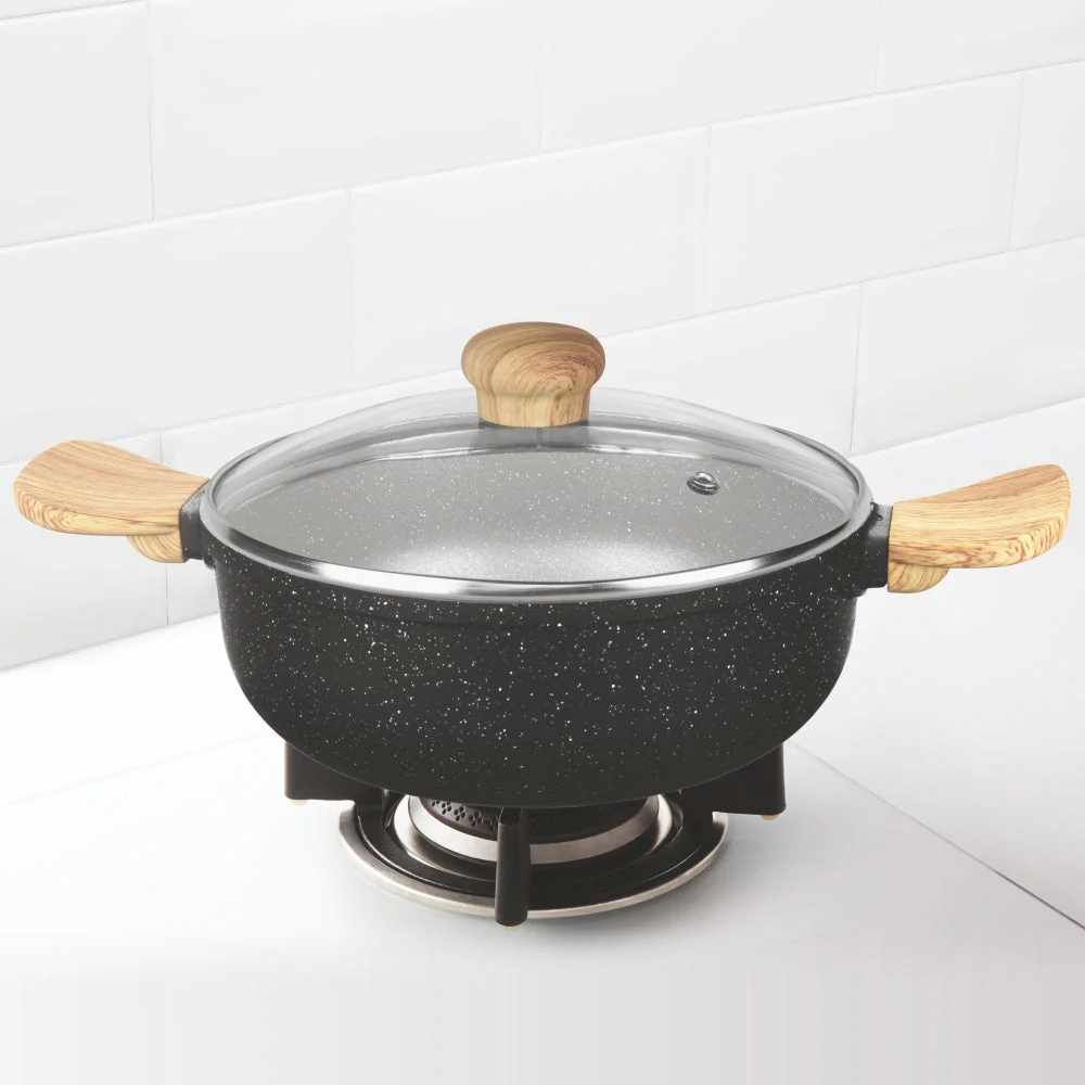 Vajra Nonstick Deep Kadai w Glass Lid - Image 4