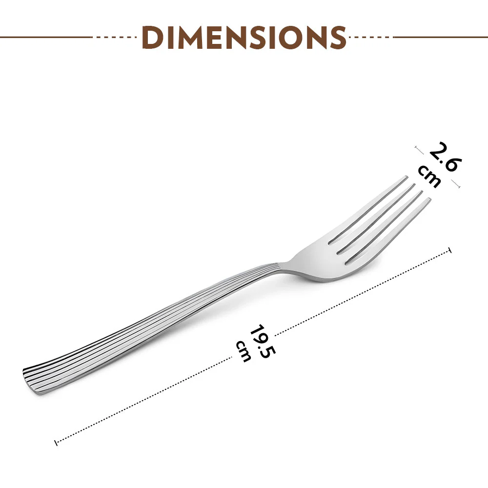 Borosil Vintage Dinner Fork, Set of 6-19.5 cm - Image 3